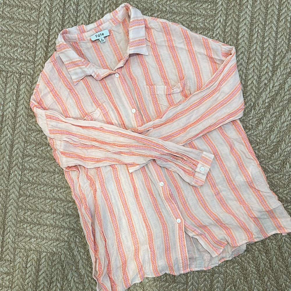 Boutique Fate Embroidered Button Down